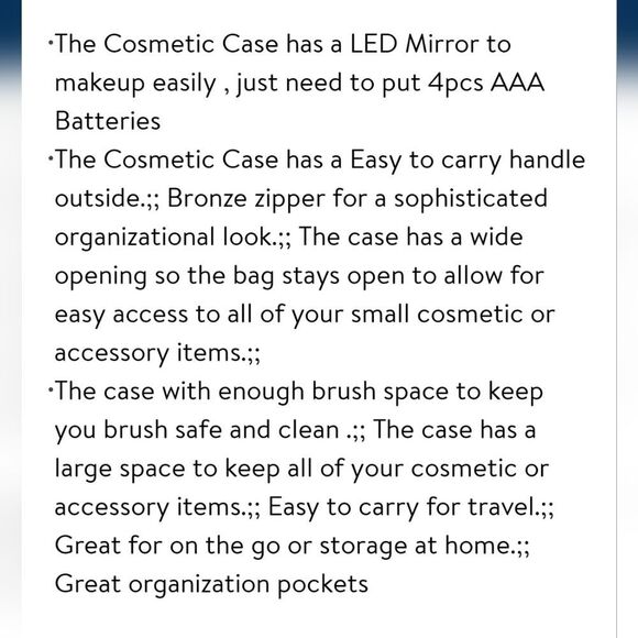 Prive Cosmetic Organizer w/LED Mirror- Pink - Picture 5 of 13